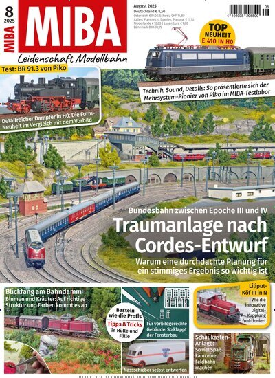 Titelbild der Ausgabe 8/2025 von MIBA Miniaturbahnen. Diese Zeitschrift und viele weitere Reisemagazine, Freizeitmagazine und Wissensmagazine als Abo oder epaper bei United Kiosk online kaufen.