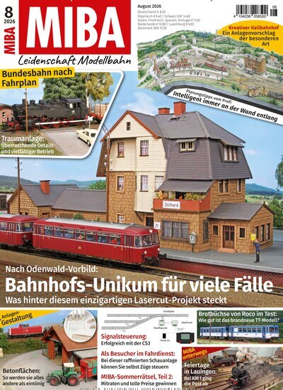 Titelbild der Ausgabe 8/2026 von MIBA Miniaturbahnen. Diese Zeitschrift und viele weitere Reisemagazine, Freizeitmagazine und Wissensmagazine als Abo oder epaper bei United Kiosk online kaufen.