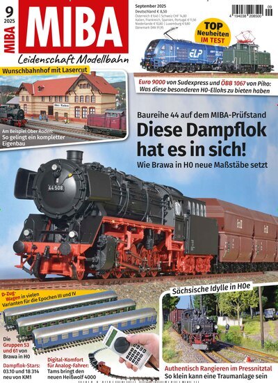 Titelbild der Ausgabe 9/2025 von MIBA Miniaturbahnen. Diese Zeitschrift und viele weitere Reisemagazine, Freizeitmagazine und Wissensmagazine als Abo oder epaper bei United Kiosk online kaufen.
