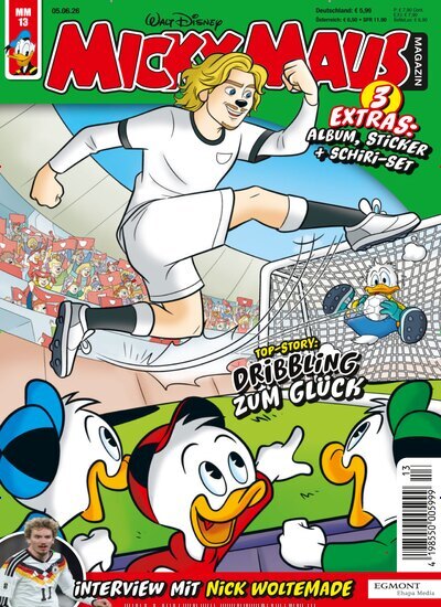 Titelbild der Ausgabe 13/2026 von Micky Maus Magazin. Diese Zeitschrift und viele weitere Jugendzeitschriften und Kinderzeitschriften als Abo oder epaper bei United Kiosk online kaufen.