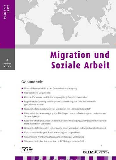 Titelbild der Ausgabe 4/2022 von Migration und Soziale Arbeit. Diese Zeitschrift und viele weitere Zeitschriften für Pädagogik als Abo oder epaper bei United Kiosk online kaufen.