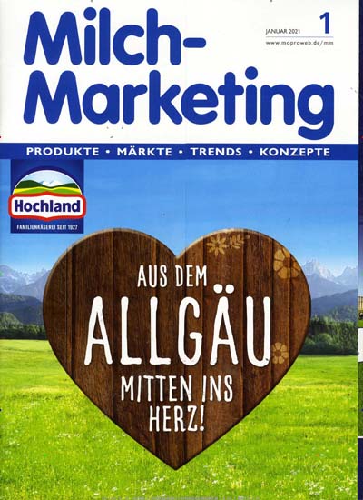 Titelbild der Ausgabe 1/2021 von Milch-Marketing. Diese Zeitschrift und viele weitere Gastronomiezeitschriften, Fashionmagazine, Beautymagazine als Abo oder epaper bei United Kiosk online kaufen.