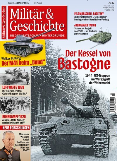 Titelbild der Ausgabe 1/2026 von Militär & Geschichte. Diese Zeitschrift und viele weitere Reisemagazine, Freizeitmagazine und Wissensmagazine als Abo oder epaper bei United Kiosk online kaufen.
