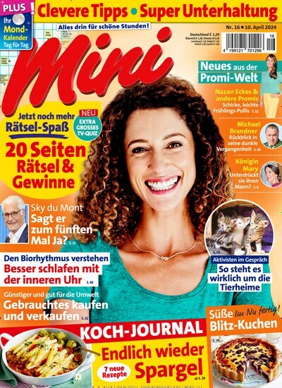 Titelbild der Ausgabe 16/2024 von Mini. Diese Zeitschrift und viele weitere Frauenzeitschriften als Abo oder epaper bei United Kiosk online kaufen.