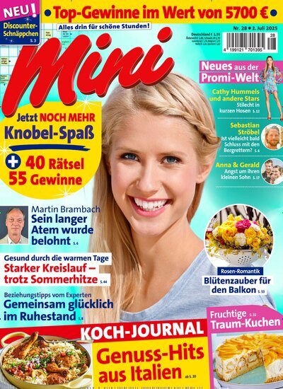 Titelbild der Ausgabe 28/2025 von Mini. Diese Zeitschrift und viele weitere Frauenzeitschriften als Abo oder epaper bei United Kiosk online kaufen.