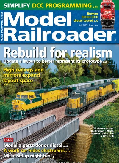 Titelbild der Ausgabe 7/2023 von Model Railroader. Diese Zeitschrift und viele weitere Computerzeitschriften, Tabletmagazine und Smartphonemagazine als Abo oder epaper bei United Kiosk online kaufen.