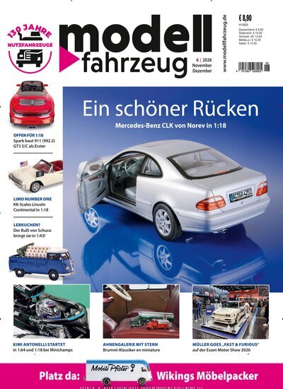 Titelbild der Ausgabe 6/2026 von Modell Fahrzeug. Diese Zeitschrift und viele weitere Reisemagazine, Freizeitmagazine und Wissensmagazine als Abo oder epaper bei United Kiosk online kaufen.