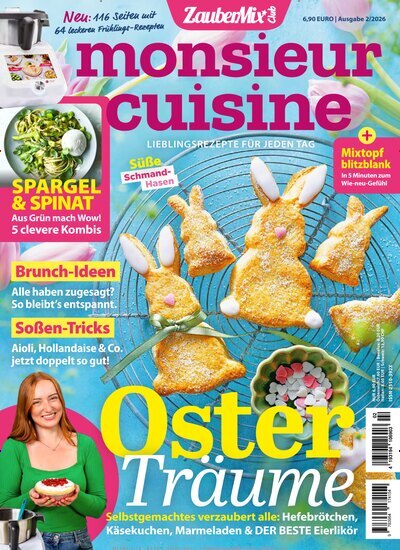 Titelbild der Ausgabe 2/2026 von monsieur cuisine by Mein Zaubertopf. Diese Zeitschrift und viele weitere Kochzeitschriften und Backzeitschriften als Abo oder epaper bei United Kiosk online kaufen.