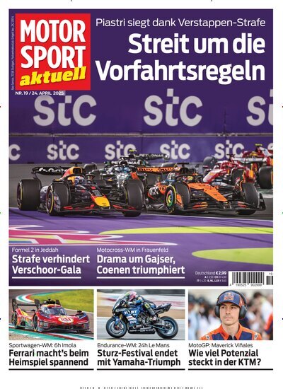 Titelbild der Ausgabe 19/2025 von Motor Sport aktuell. Diese Zeitschrift und viele weitere Automagazine und Motorradzeitschriften als Abo oder epaper bei United Kiosk online kaufen.