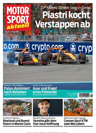 Titelbild der Ausgabe 21/2025 von Motor Sport aktuell. Diese Zeitschrift und viele weitere Automagazine und Motorradzeitschriften als Abo oder epaper bei United Kiosk online kaufen.
