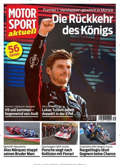 Titelbild der Ausgabe 39/2025 von Motor Sport aktuell. Diese Zeitschrift und viele weitere Automagazine und Motorradzeitschriften als Abo oder epaper bei United Kiosk online kaufen.