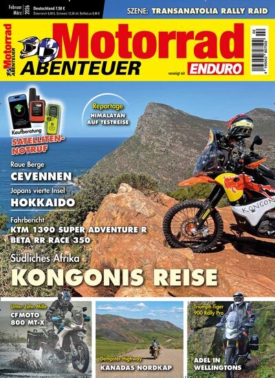 Titelbild der Ausgabe 2/2026 von Motorrad ABENTEUER. Diese Zeitschrift und viele weitere Automagazine und Motorradzeitschriften als Abo oder epaper bei United Kiosk online kaufen.