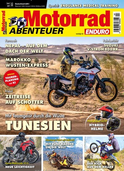 Titelbild der Ausgabe 4/2025 von Motorrad ABENTEUER. Diese Zeitschrift und viele weitere Automagazine und Motorradzeitschriften als Abo oder epaper bei United Kiosk online kaufen.
