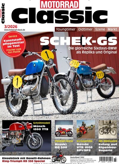 Titelbild der Ausgabe 3/2026 von Motorrad Classic. Diese Zeitschrift und viele weitere Automagazine und Motorradzeitschriften als Abo oder epaper bei United Kiosk online kaufen.