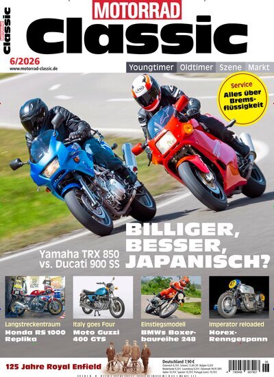 Titelbild der Ausgabe 6/2026 von Motorrad Classic. Diese Zeitschrift und viele weitere Automagazine und Motorradzeitschriften als Abo oder epaper bei United Kiosk online kaufen.