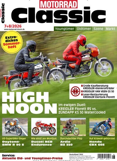 Titelbild der Ausgabe 8/2026 von Motorrad Classic. Diese Zeitschrift und viele weitere Automagazine und Motorradzeitschriften als Abo oder epaper bei United Kiosk online kaufen.