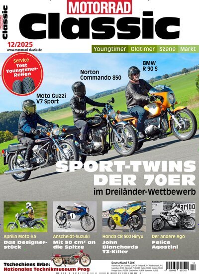 Titelbild der Ausgabe 12/2025 von Motorrad Classic. Diese Zeitschrift und viele weitere Automagazine und Motorradzeitschriften als Abo oder epaper bei United Kiosk online kaufen.