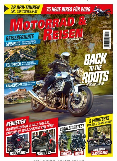 Titelbild der Ausgabe 131/2025 von Motorrad & Reisen. Diese Zeitschrift und viele weitere Automagazine und Motorradzeitschriften als Abo oder epaper bei United Kiosk online kaufen.