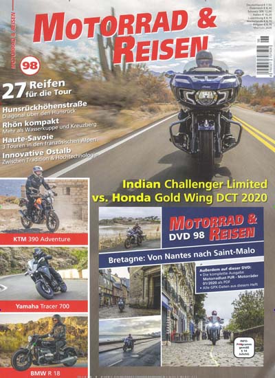 Titelbild der Ausgabe 98/2020 von Motorrad & Reisen mit DVD. Diese Zeitschrift und viele weitere Automagazine und Motorradzeitschriften als Abo oder epaper bei United Kiosk online kaufen.