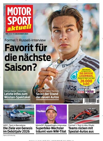 Titelbild der Ausgabe 3/2026 von MotorSport aktuell. Diese Zeitschrift und viele weitere Automagazine und Motorradzeitschriften als Abo oder epaper bei United Kiosk online kaufen.