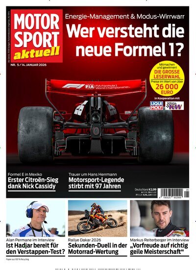 Titelbild der Ausgabe 5/2026 von MotorSport aktuell. Diese Zeitschrift und viele weitere Automagazine und Motorradzeitschriften als Abo oder epaper bei United Kiosk online kaufen.
