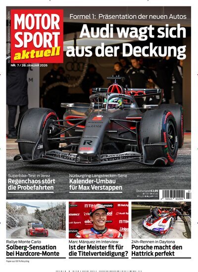 Titelbild der Ausgabe 7/2026 von MotorSport aktuell. Diese Zeitschrift und viele weitere Automagazine und Motorradzeitschriften als Abo oder epaper bei United Kiosk online kaufen.