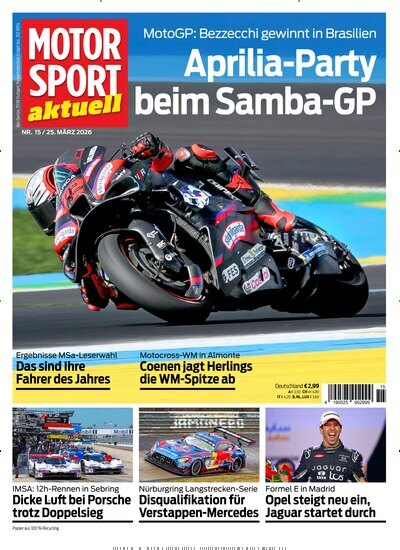 Titelbild der Ausgabe 15/2026 von MotorSport aktuell. Diese Zeitschrift und viele weitere Automagazine und Motorradzeitschriften als Abo oder epaper bei United Kiosk online kaufen.