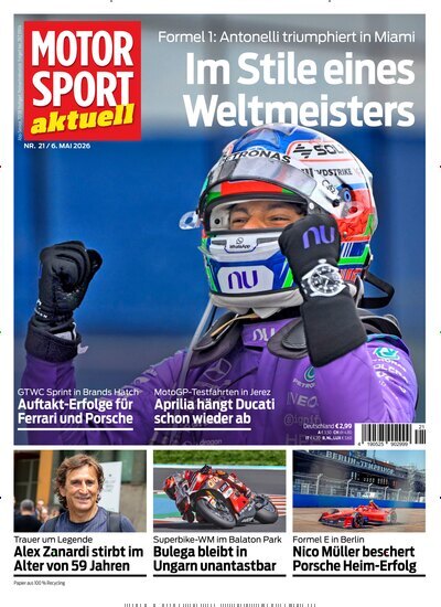 Titelbild der Ausgabe 21/2026 von MotorSport aktuell. Diese Zeitschrift und viele weitere Automagazine und Motorradzeitschriften als Abo oder epaper bei United Kiosk online kaufen.