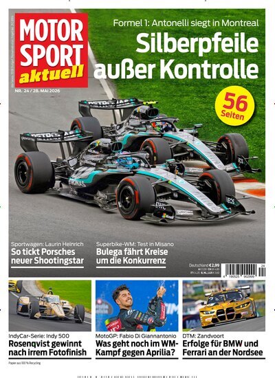 Titelbild der Ausgabe 24/2026 von MotorSport aktuell. Diese Zeitschrift und viele weitere Automagazine und Motorradzeitschriften als Abo oder epaper bei United Kiosk online kaufen.