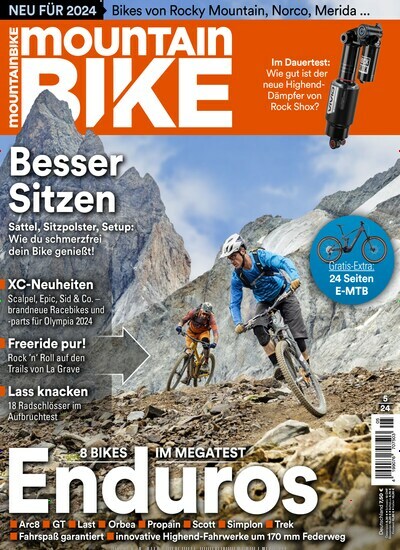 Titelbild der Ausgabe 5/2024 von MountainBIKE. Diese Zeitschrift und viele weitere Sportmagazine als Abo oder epaper bei United Kiosk online kaufen.