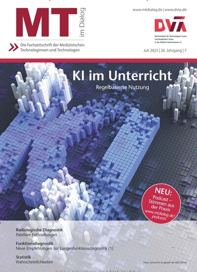 Titelbild der Ausgabe 7/2025 von MT im Dialog. Diese Zeitschrift und viele weitere Pflegezeitschriften und medizinische Fachzeitschriften als Abo oder epaper bei United Kiosk online kaufen.