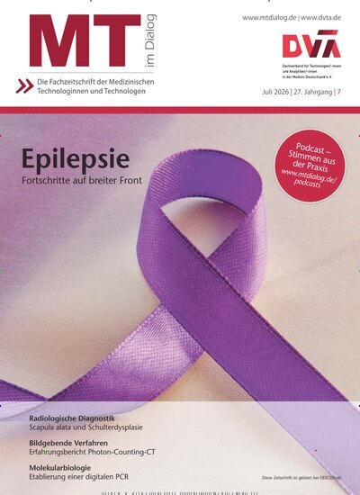 Titelbild der Ausgabe 7/2026 von MT im Dialog. Diese Zeitschrift und viele weitere Pflegezeitschriften und medizinische Fachzeitschriften als Abo oder epaper bei United Kiosk online kaufen.