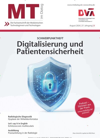 Titelbild der Ausgabe 8/2026 von MT im Dialog. Diese Zeitschrift und viele weitere Pflegezeitschriften und medizinische Fachzeitschriften als Abo oder epaper bei United Kiosk online kaufen.