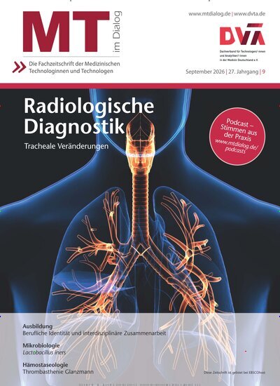 Titelbild der Ausgabe 9/2026 von MT im Dialog. Diese Zeitschrift und viele weitere Pflegezeitschriften und medizinische Fachzeitschriften als Abo oder epaper bei United Kiosk online kaufen.