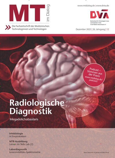 Titelbild der Ausgabe 12/2025 von MT im Dialog. Diese Zeitschrift und viele weitere Pflegezeitschriften und medizinische Fachzeitschriften als Abo oder epaper bei United Kiosk online kaufen.