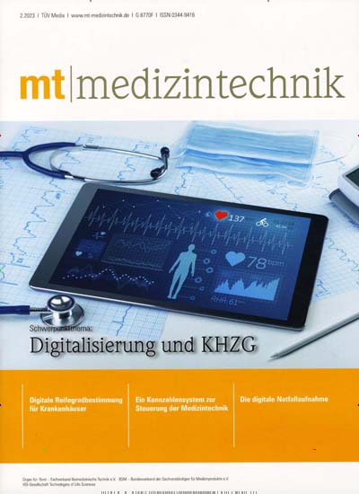 Titelbild der Ausgabe 2/2023 von mt - medizintechnik. Diese Zeitschrift und viele weitere Pflegezeitschriften und medizinische Fachzeitschriften als Abo oder epaper bei United Kiosk online kaufen.