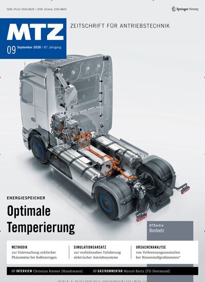 Titelbild der Ausgabe 9/2026 von MTZ - Motortechnische Zeitschrift. Diese Zeitschrift und viele weitere Industriemagazine und Handwerkmagazine als Abo oder epaper bei United Kiosk online kaufen.