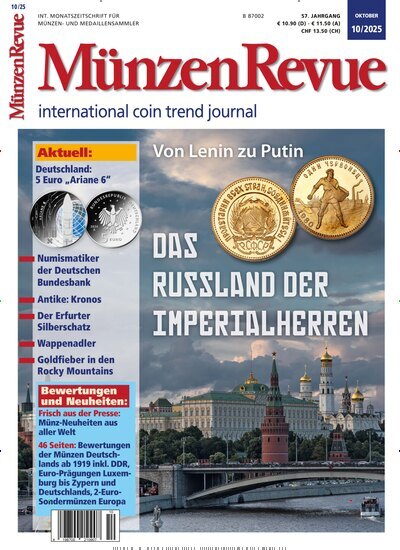 Titelbild der Ausgabe 10/2025 von Münzen Revue. Diese Zeitschrift und viele weitere Reisemagazine, Freizeitmagazine und Wissensmagazine als Abo oder epaper bei United Kiosk online kaufen.