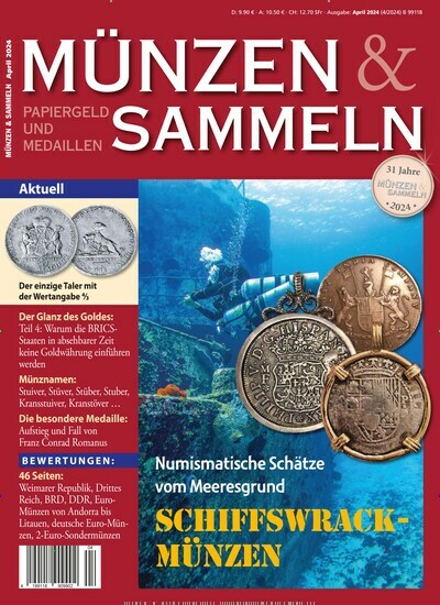Titelbild der Ausgabe 4/2024 von Münzen & Sammeln. Diese Zeitschrift und viele weitere Reisemagazine, Freizeitmagazine und Wissensmagazine als Abo oder epaper bei United Kiosk online kaufen.