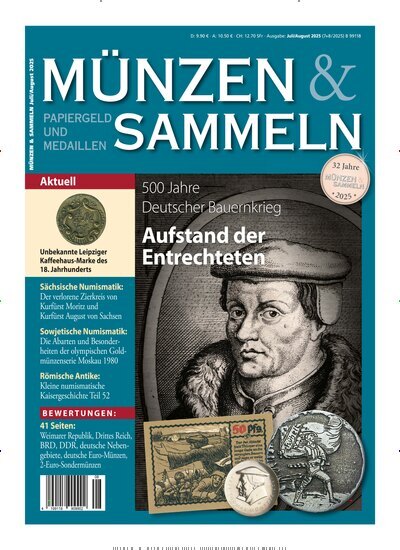 Titelbild der Ausgabe 8/2025 von Münzen & Sammeln. Diese Zeitschrift und viele weitere Reisemagazine, Freizeitmagazine und Wissensmagazine als Abo oder epaper bei United Kiosk online kaufen.