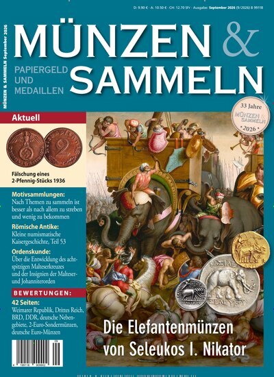 Titelbild der Ausgabe 9/2026 von Münzen & Sammeln. Diese Zeitschrift und viele weitere Reisemagazine, Freizeitmagazine und Wissensmagazine als Abo oder epaper bei United Kiosk online kaufen.