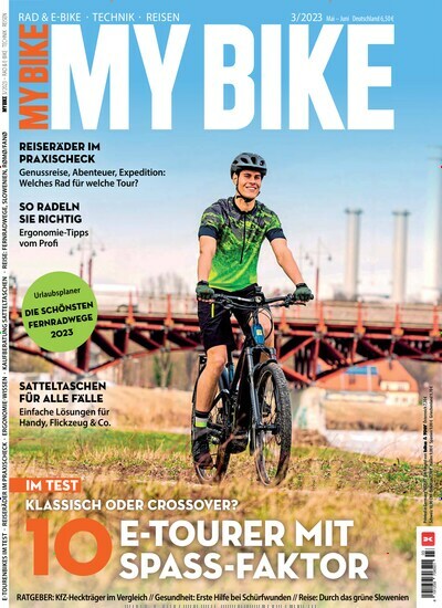 Titelbild der Ausgabe 3/2023 von MyBike. Diese Zeitschrift und viele weitere Sportmagazine als Abo oder epaper bei United Kiosk online kaufen.