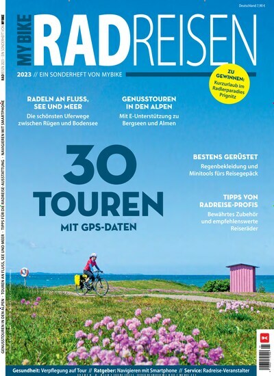 Titelbild der Ausgabe 1/2023 von myBike Sonderheft Radreisen. Diese Zeitschrift und viele weitere Sportmagazine als Abo oder epaper bei United Kiosk online kaufen.