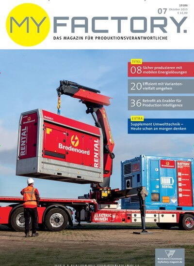 Titelbild der Ausgabe 7/2025 von Myfactory. Diese Zeitschrift und viele weitere Industriemagazine und Handwerkmagazine als Abo oder epaper bei United Kiosk online kaufen.