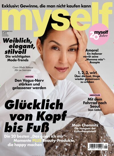 Titelbild der Ausgabe 9/2025 von myself. Diese Zeitschrift und viele weitere Frauenzeitschriften als Abo oder epaper bei United Kiosk online kaufen.