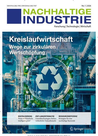 Titelbild der Ausgabe 1/2026 von Nachhaltige Industrie. Diese Zeitschrift und viele weitere Industriemagazine und Handwerkmagazine als Abo oder epaper bei United Kiosk online kaufen.