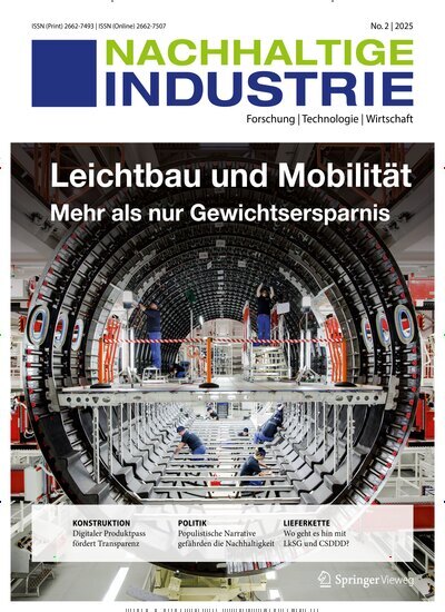 Titelbild der Ausgabe 2/2025 von Nachhaltige Industrie. Diese Zeitschrift und viele weitere Industriemagazine und Handwerkmagazine als Abo oder epaper bei United Kiosk online kaufen.