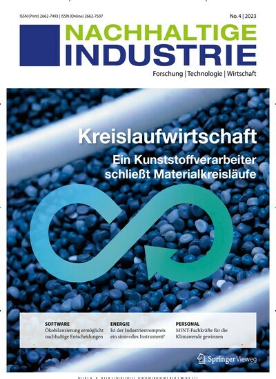 Titelbild der Ausgabe 4/2023 von Nachhaltige Industrie. Diese Zeitschrift und viele weitere Industriemagazine und Handwerkmagazine als Abo oder epaper bei United Kiosk online kaufen.