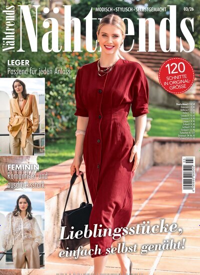 Titelbild der Ausgabe 3/2026 von Nähtrends. Diese Zeitschrift und viele weitere Modemagazine und DIY-Magazine als Abo oder epaper bei United Kiosk online kaufen.