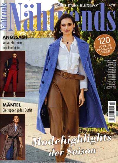 Titelbild der Ausgabe 7/2022 von Nähtrends. Diese Zeitschrift und viele weitere Modemagazine und DIY-Magazine als Abo oder epaper bei United Kiosk online kaufen.